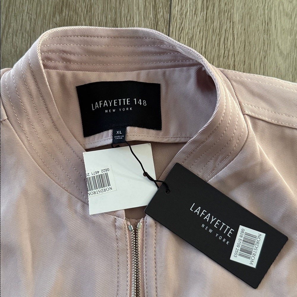 Lafayette 148 Womens Pink Quartz Solid Full Zip Bomber Jacket XL NWT - Picture 5 of 7